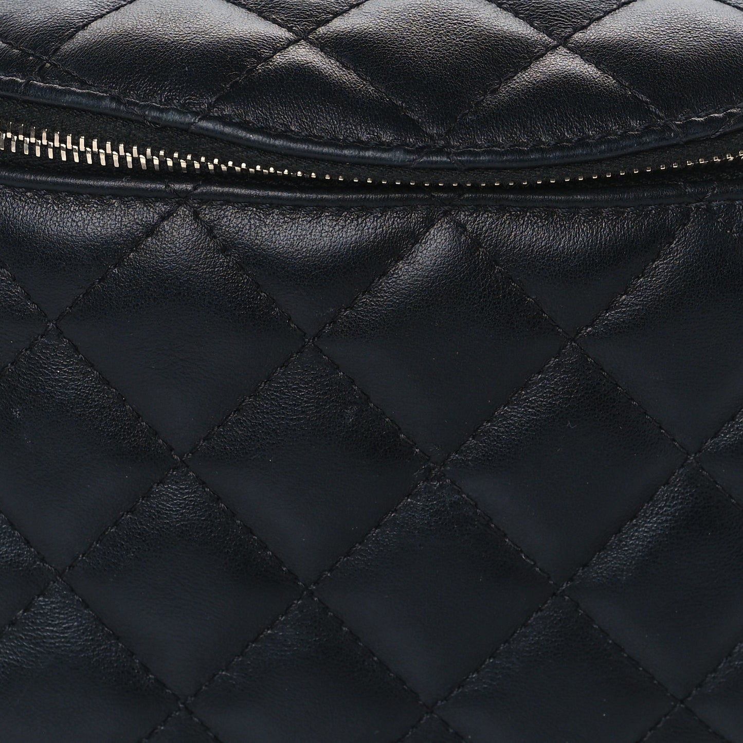 Calfskin Quilted Waist Belt Bag Black