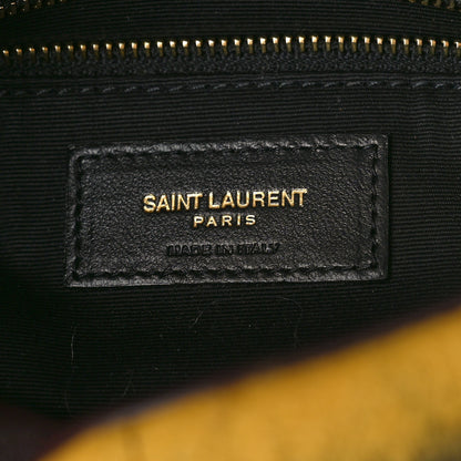 Saint Laurent Tie Dye Wool Quilted Small Loulou Puffer Monogram Chain Satchel Yellow Pacific Blue Dark Pecan 6 of 9