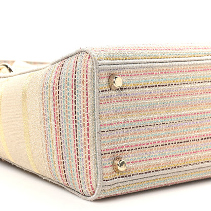 Christian Dior Canvas Embroidered Medium Lady D-Lite Beige Multicolor 9 of 10