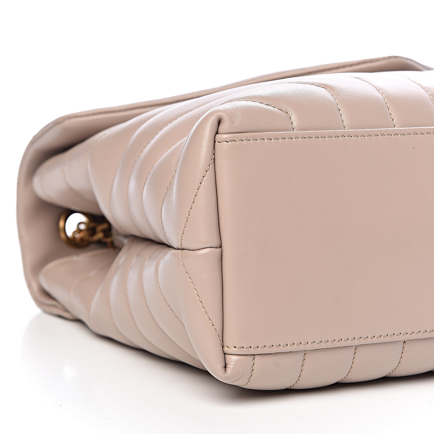 Calfskin Y Quilted Monogram Medium Loulou Chain Satchel Light Natural
