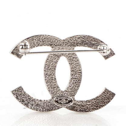 Chanel Crystal CC Brooch Silver 3 of 3