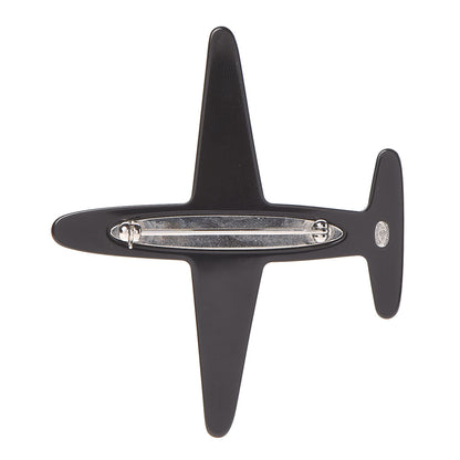 Chanel Resin Pearl CC Airplane Brooch Black White 3 of 6