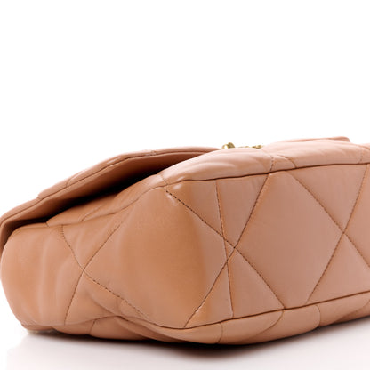 Chanel Lambskin Quilted Large Chanel 19 Flap Brown 9 of 12