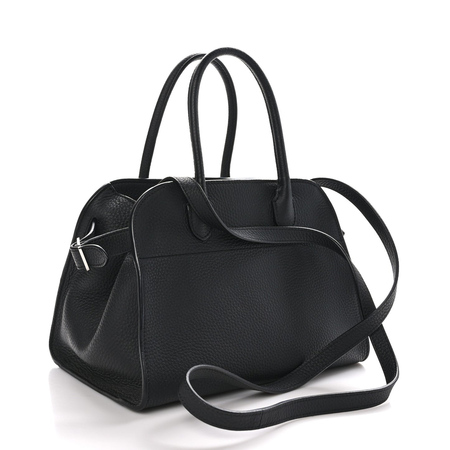 Grained Calfskin Soft Margaux 10 Bag Black