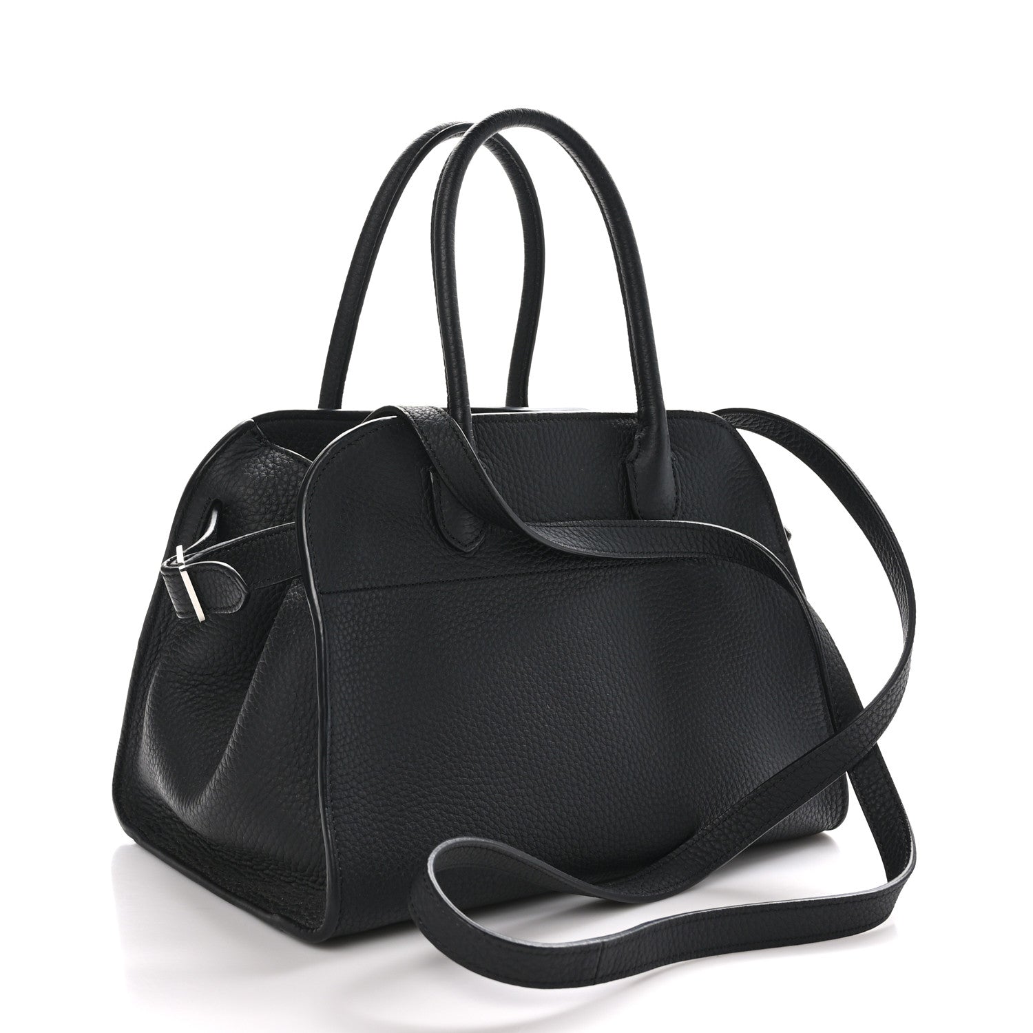 The Row Grained Calfskin Soft Margaux 10 Bag Black 3 of 11