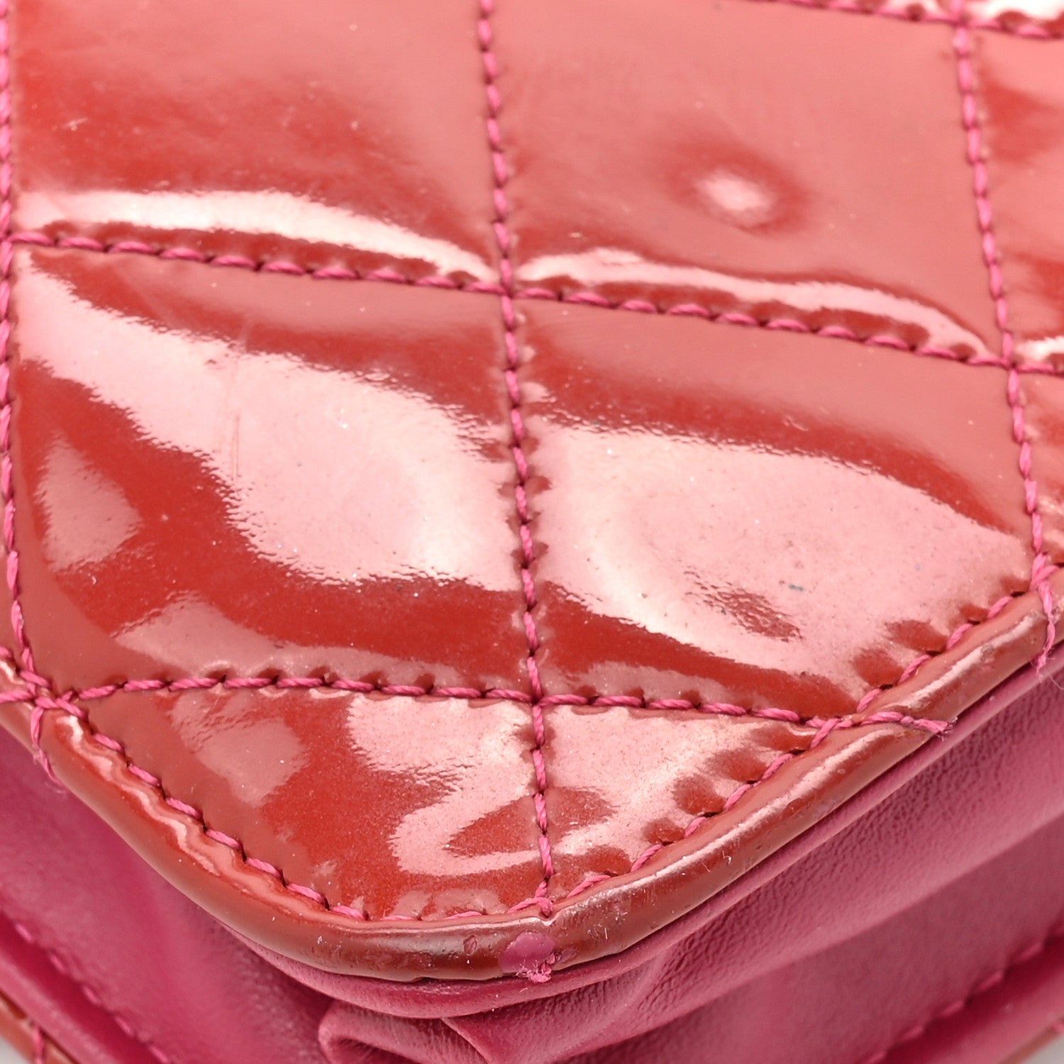 Chanel Patent Quilted Brilliant Wallet On Chain WOC Coral 14 of 16