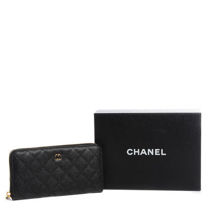 Chanel Caviar Quilted Large Gusset Zip Around Wallet Black 10 of 10