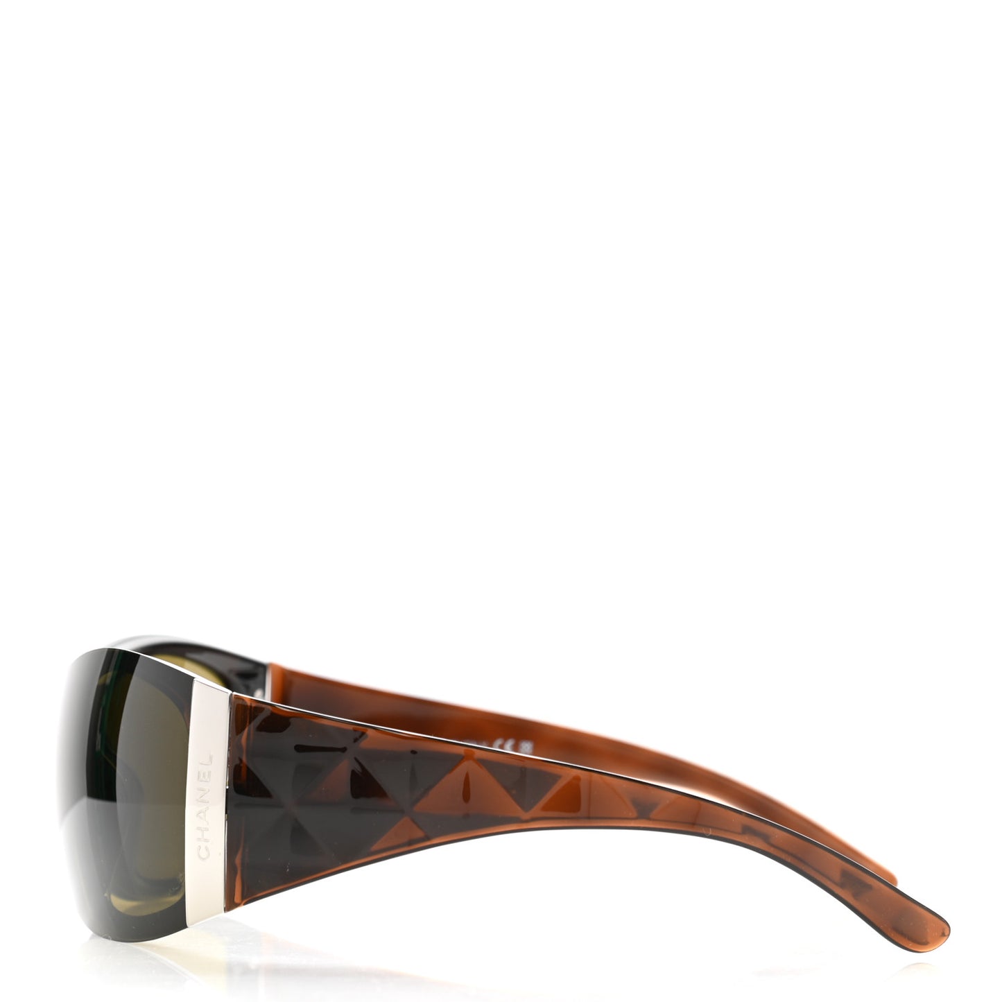 Acetate Quilted CC Shield Sunglasses 6009 Brown