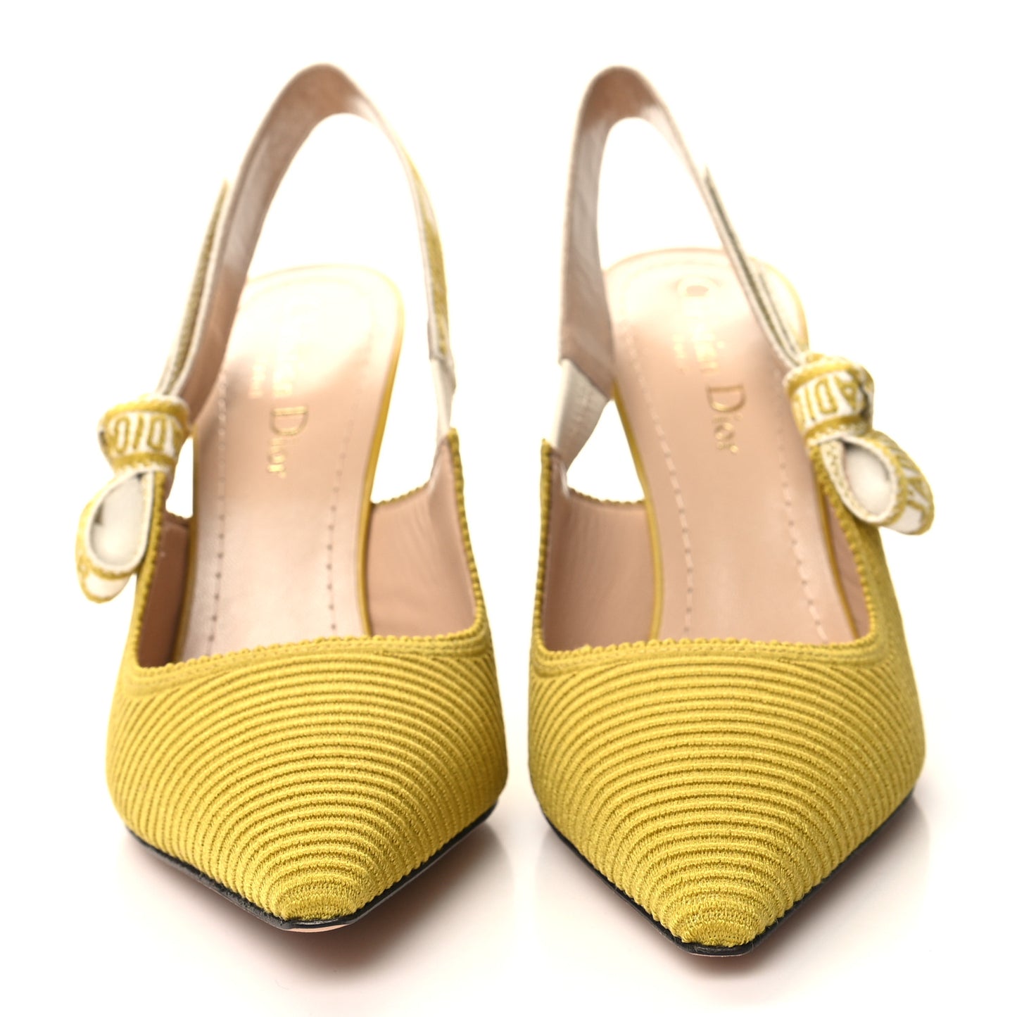 Technical Canvas Ribbon J'Adior Slingback 100mm Pumps 36.5 Dark Saffron