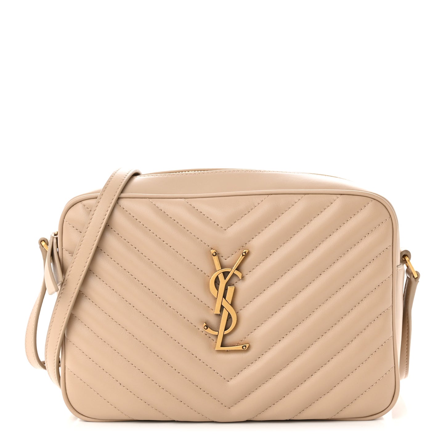 Calfskin Matelasse Monogram Lou Camera Bag Dark Beige