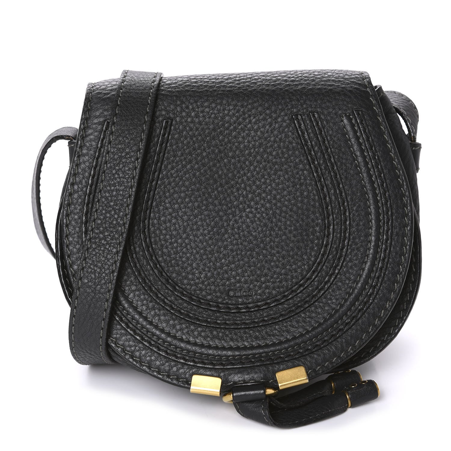 Chloe Calfskin Mini Marcie Round Crossbody Bag Black 1 of 10