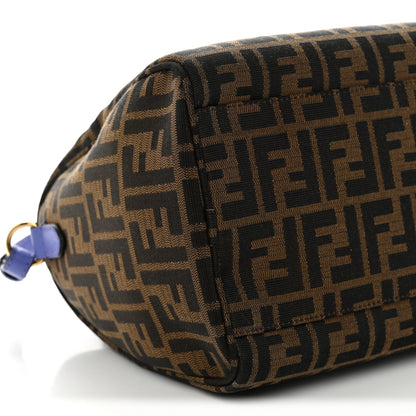 Fendi Zucca Vitello Elite Small Boston Tobacco Viola Cassis 9 of 11
