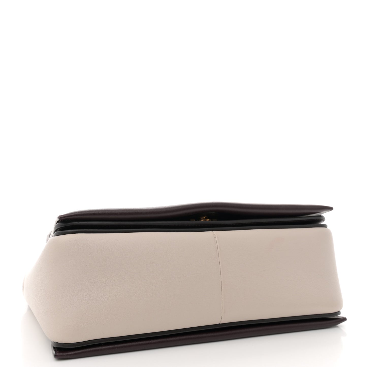 Shiny Smooth Calfskin Medium Frame Shoulder Bag Velvet Desert