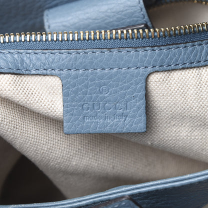 Gucci Calfskin Small Bamboo Shopper Tote Light Blue 7 of 18