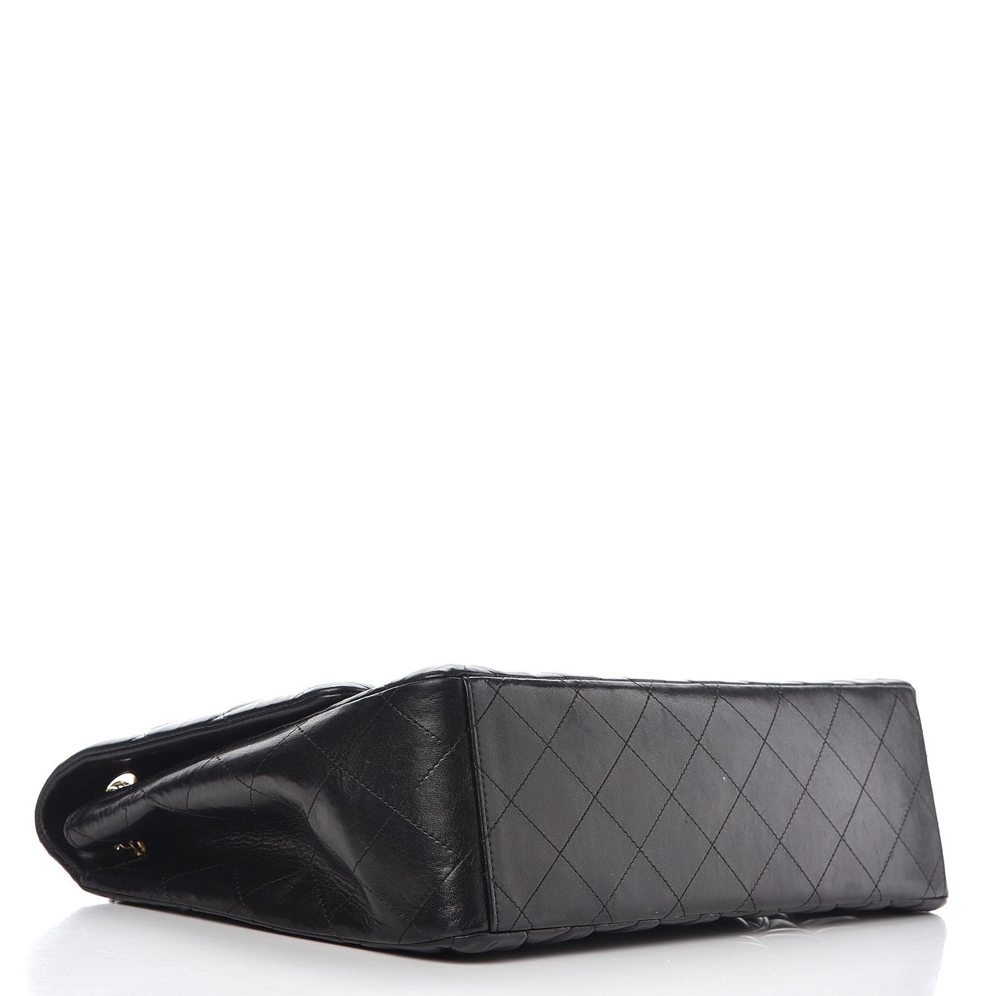 Lambskin Quilted Maxi Single Flap Black