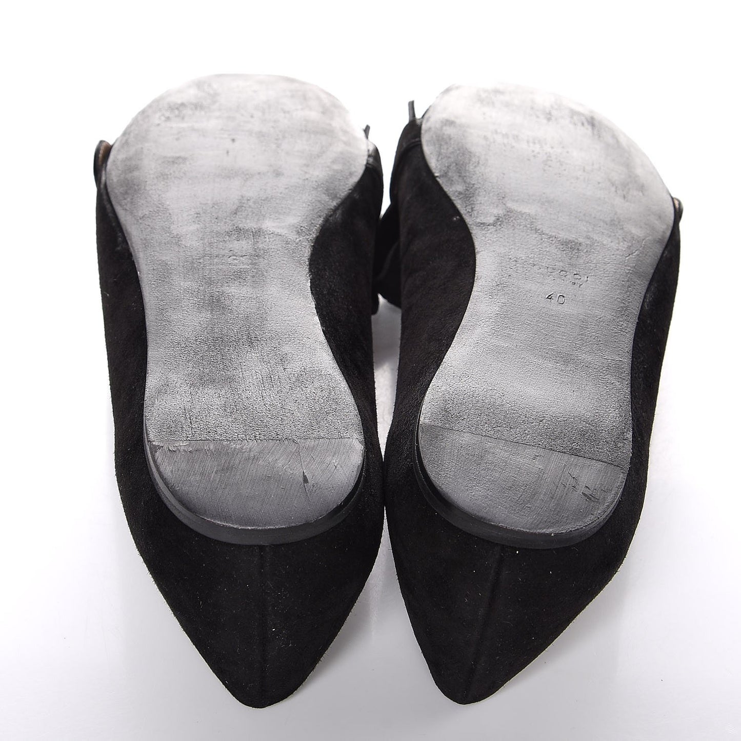 Kid Scamosciato GG Marmont Fringe Flats 40 Black