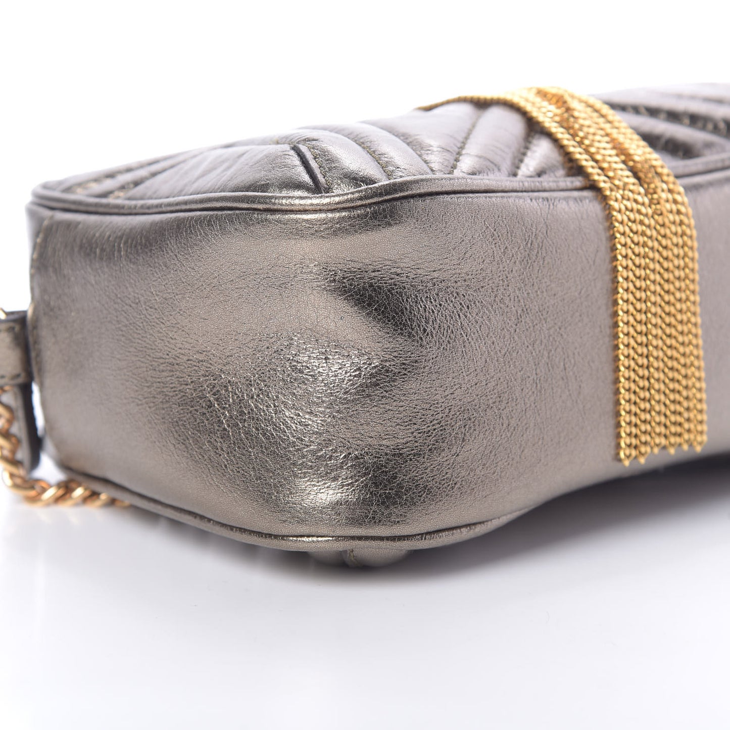 Metallic Alter Nappa Star Patch Shoulder Bag Gold