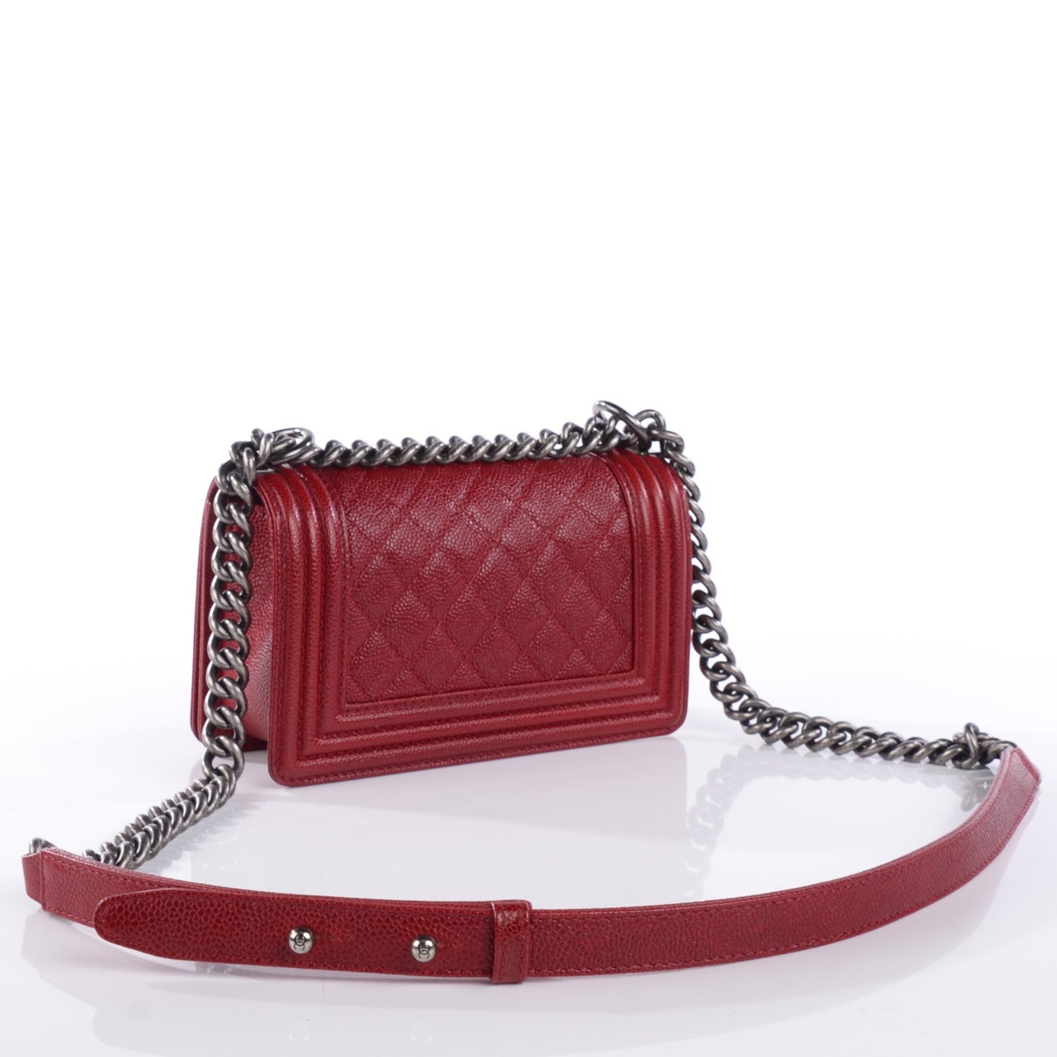 Chanel Caviar Quilted Small Boy Flap Bag Dark Red 3 of 8