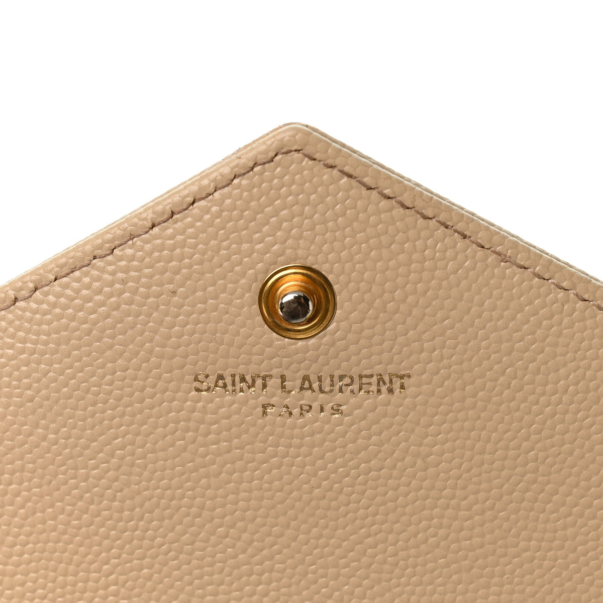 Saint Laurent Grain De Poudre Matelasse Chevron Monogram Chain Wallet Nude Powder 6 of 12