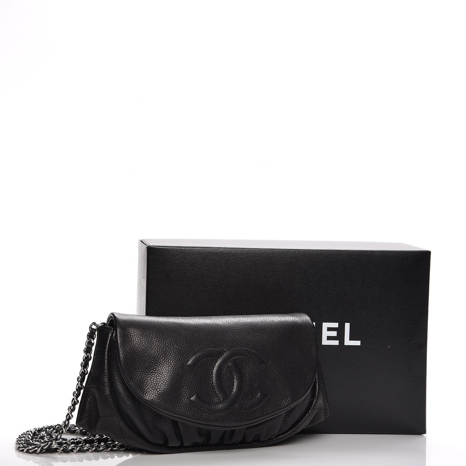 Chanel Caviar Half Moon Wallet On Chain WOC Black 9 of 9