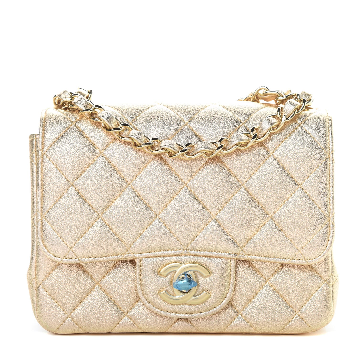 Chanel Metallic Lambskin Quilted Mini Square Flap Gold 1 of 10