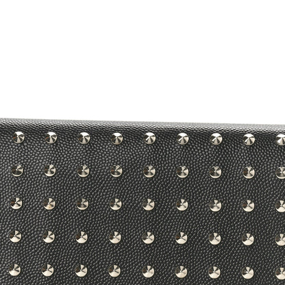 Saint Laurent Grain De Poudre Studded Classic Marquage Flap Wallet Black 7 of 8