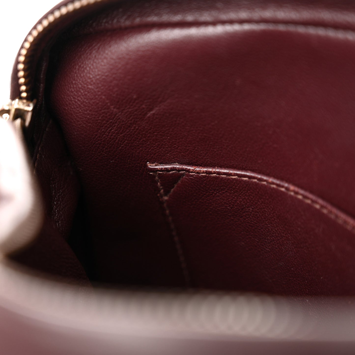 Lambskin Quilted Tassel CC Camera Case Burgundy