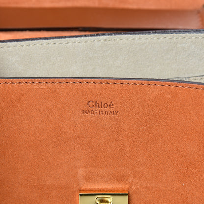 Chloe Suede Smooth Calfskin Drew Shoulder Bag Classic Tobacco 5 of 12