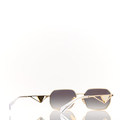 Prada Metal Symbole Triangle Logo Sunglasses SPR A51 Gold Blue 4 of 8