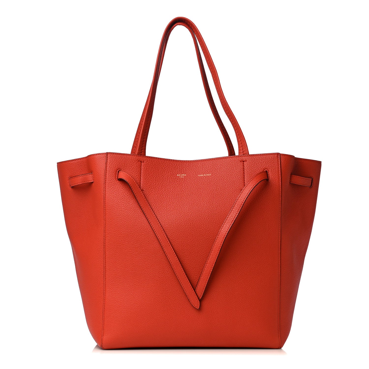 Celine Soft Grained Calfskin Small Belt Cabas Fox Red 1 of 8