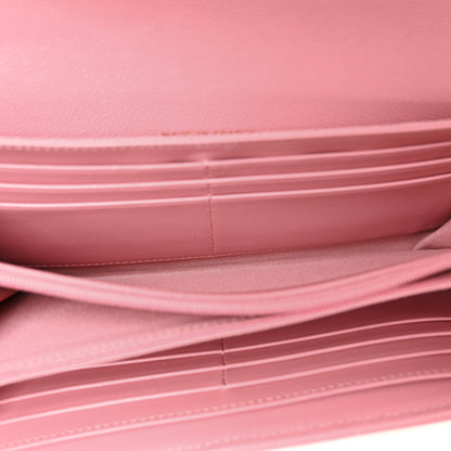 Chanel Caviar Quilted Large Gusset Flap Wallet Pink 4 of 8
