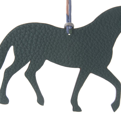 Hermes Epsom Togo Petit H Horse Bag Charm Bordeaux Malachite 3 of 4