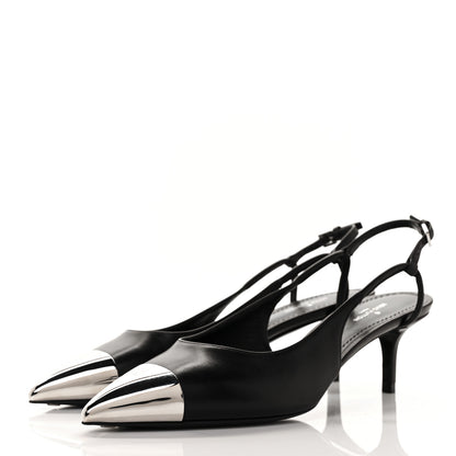 Louis Vuitton Calfskin Urban Twist Slingback Pumps 36 Black 3 of 9
