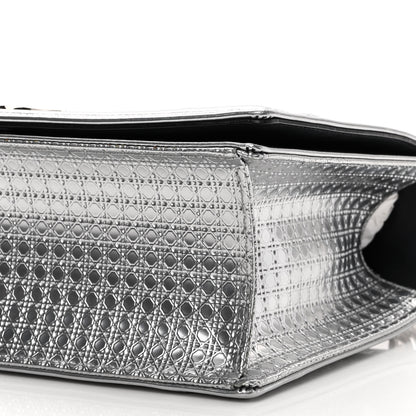 Christian Dior Metallic Patent Micro-Cannage Medium Diorama Flap Bag Silver 8 of 8