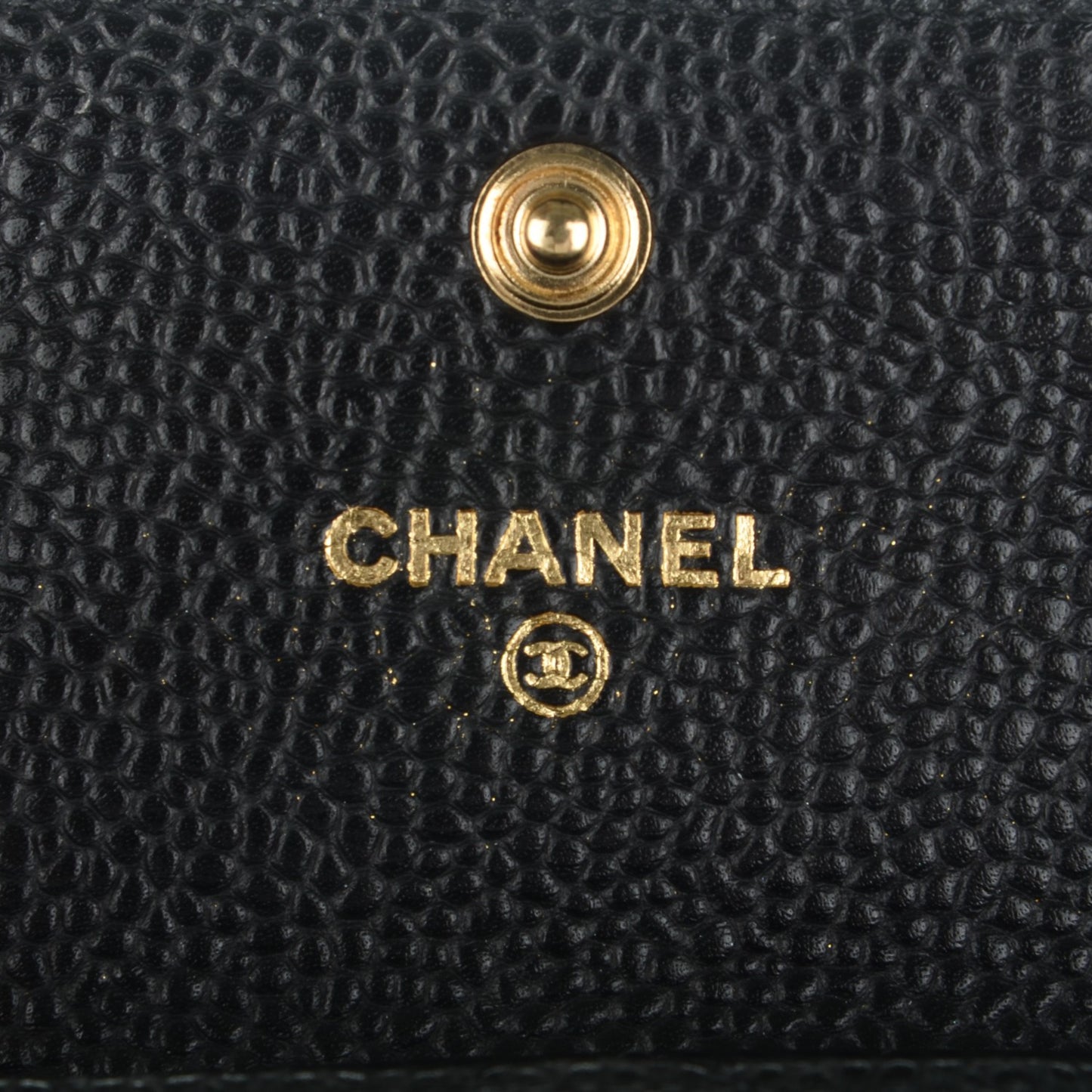 Caviar Quilted Flap Card Holder Black