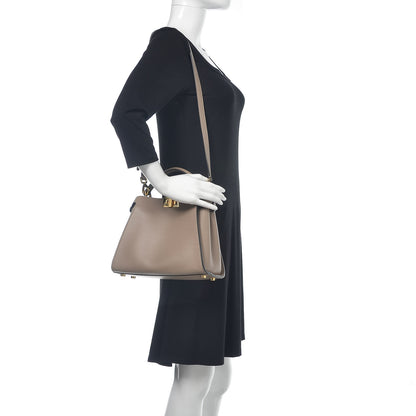 Fendi Vitello Medium Peekaboo Iconic Essentially Satchel Grey 2 of 11