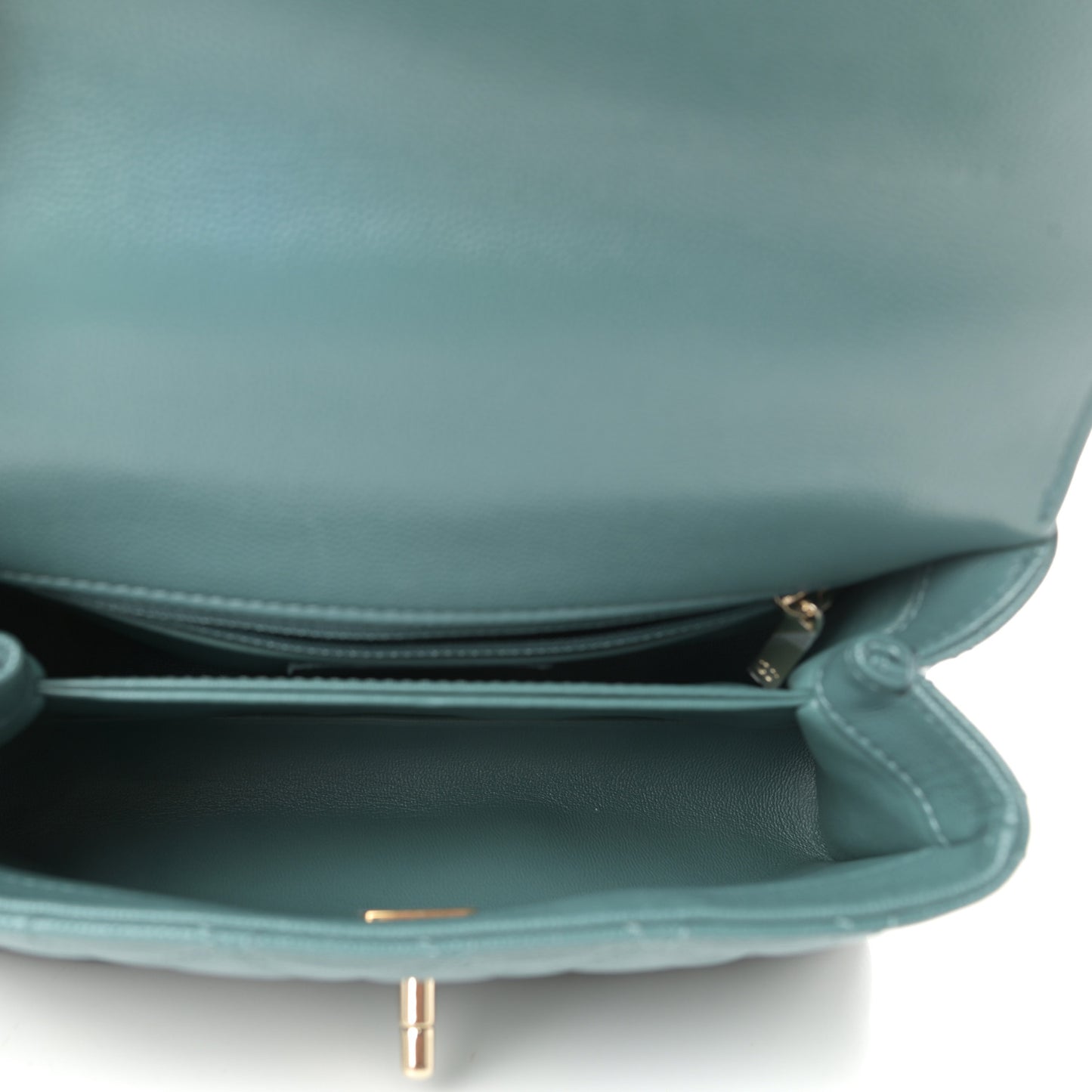 Caviar Quilted Mini Coco Handle Flap Green