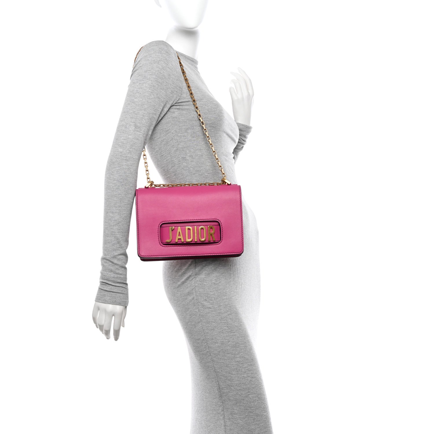 Christian Dior Calfskin J'Adior Chain Flap Bag Fuchsia 2 of 9