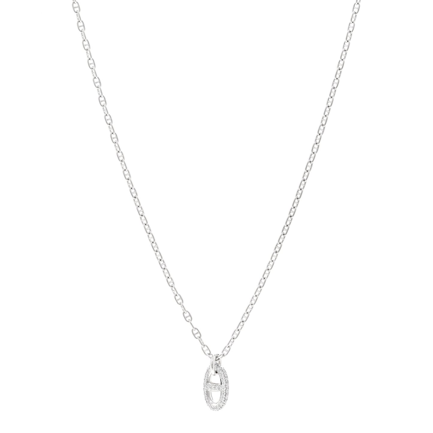 18K White Gold Diamond New Farandole Pendant Necklace ST