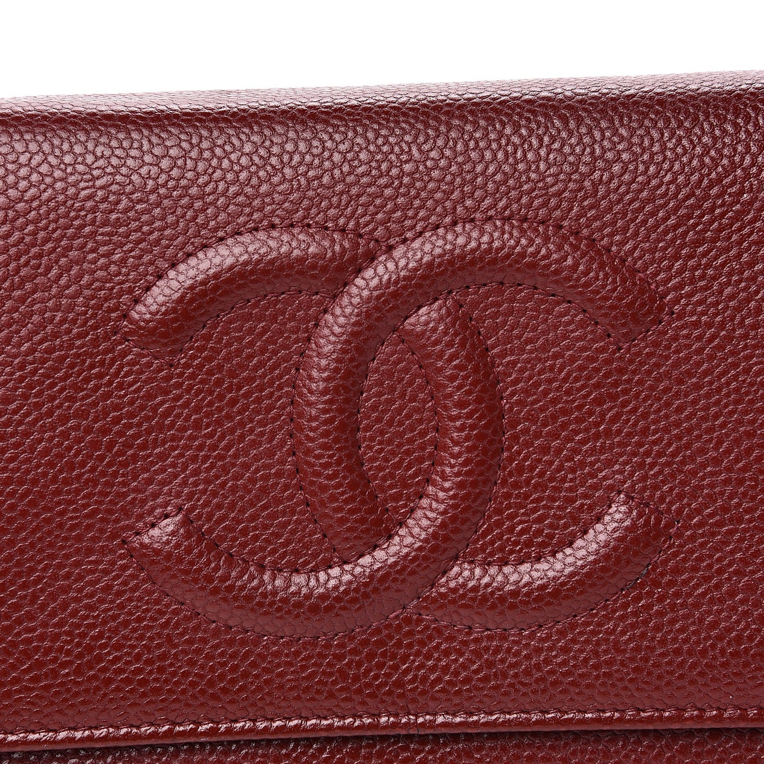 Chanel Caviar Timeless CC Wallet on Chain WOC Dark Red 9 of 16