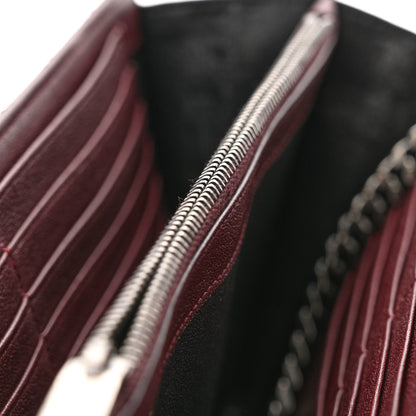 Saint Laurent Sheepskin Tri-Quilt Monogram Envelope Chain Wallet Burgundy 11 of 12