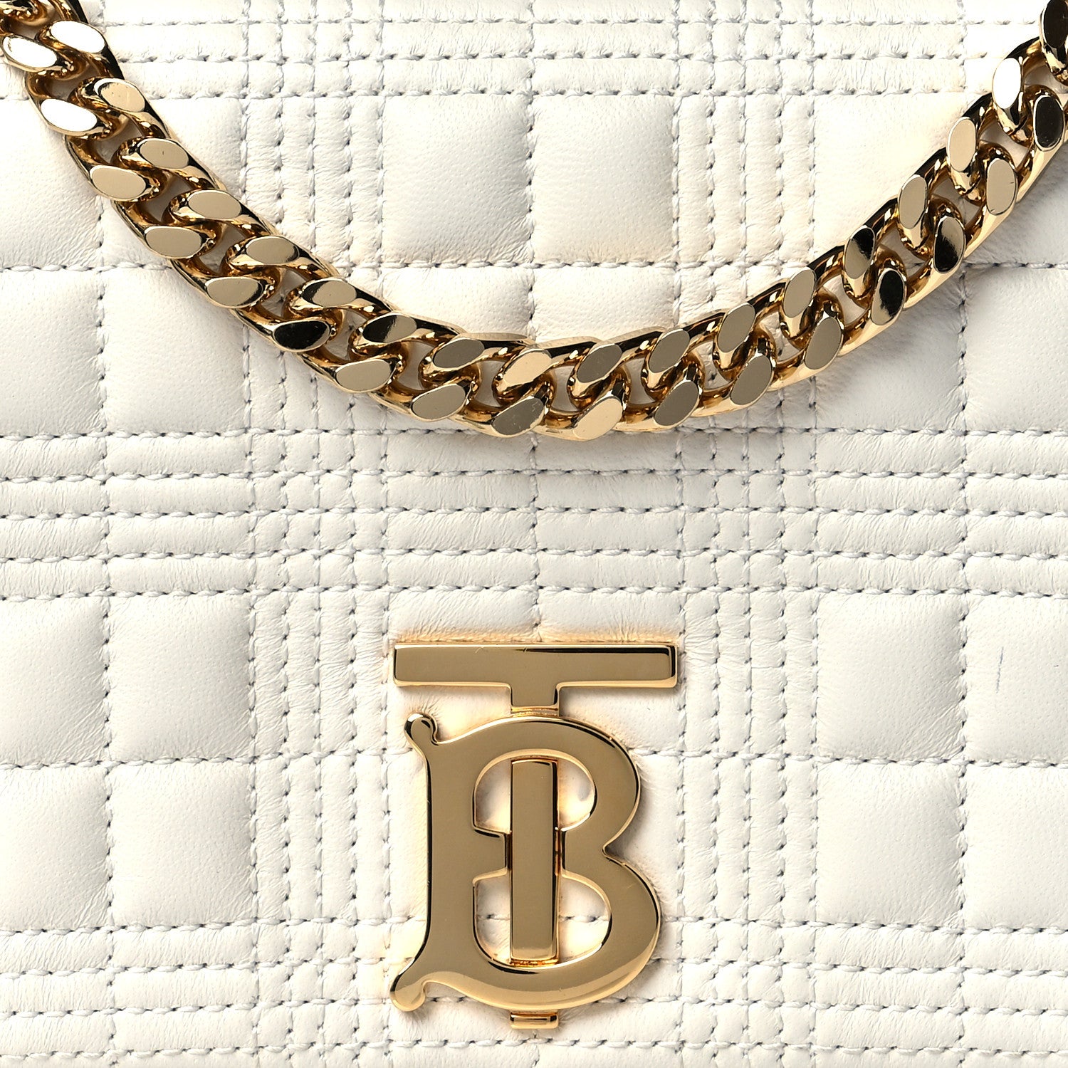 Burberry Lambskin Quilted Small Lola Bag White 8 of 13