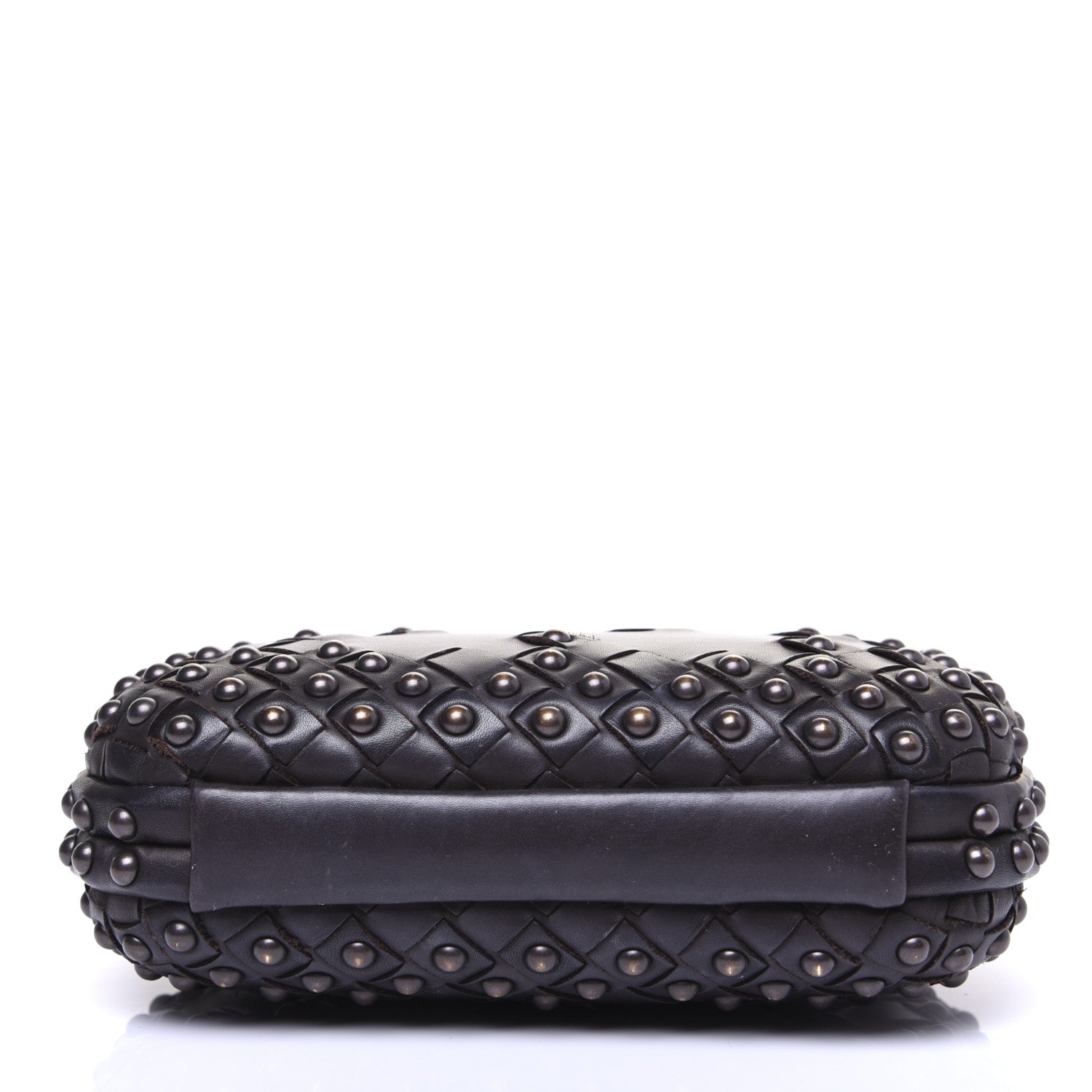 Bottega Veneta Waxy Nappa Intrecciato Knot Studded Clutch Black 9 of 13