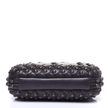 Bottega Veneta Waxy Nappa Intrecciato Knot Studded Clutch Black 9 of 13
