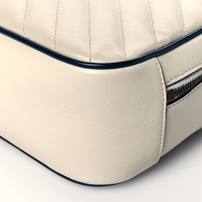 Gucci Vintage Effect Calfskin Matelasse Diagonal Small Torchon GG Marmont Bamboo Top Handle Shoulder Bag Mystic White Blue Agata 11 of 11