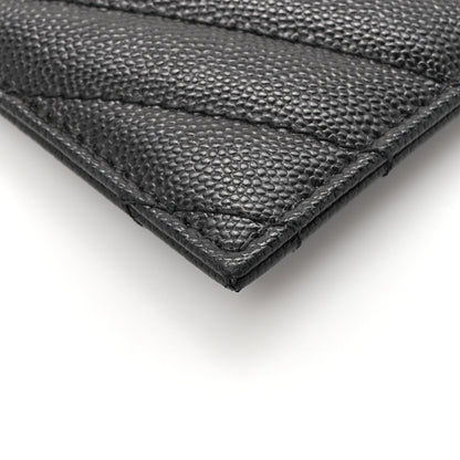 Saint Laurent Grain De Poudre Chevron Monogram Monochrome Bill Pouch Black 9 of 10