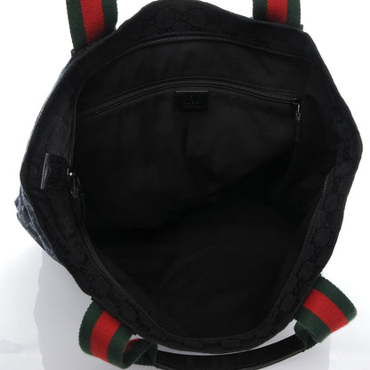 Gucci Nylon Monogram Large Web Handle Vertical Tote Black 5 of 7
