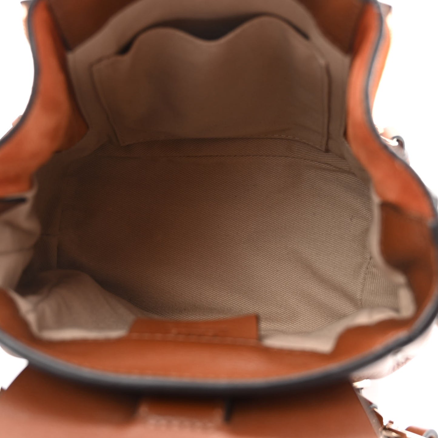 Suede Calfskin Small Faye Backpack Tobacco