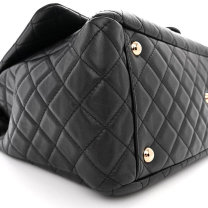 Chanel Metallized Calfskin Quilted XXL Travel Flap Bag Black 9 of 10
