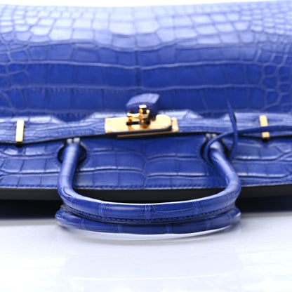 Hermes Matte Alligator Birkin 30 Bleu Electrique 11 of 32
